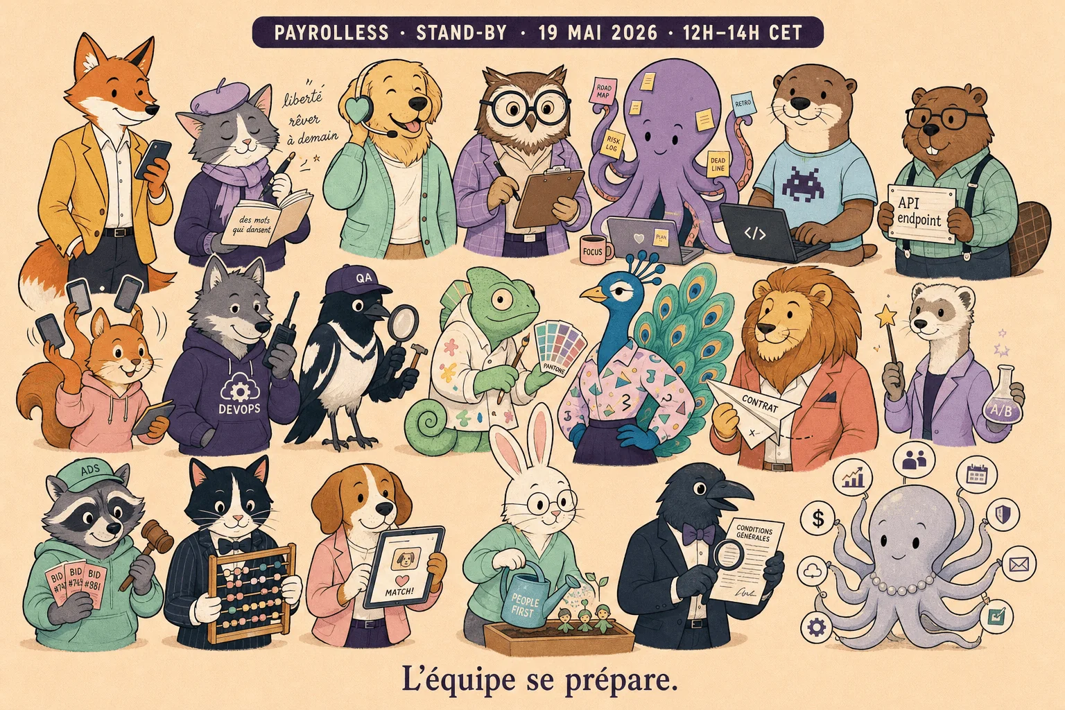 Payrolless · 20 employés IA · stand-by